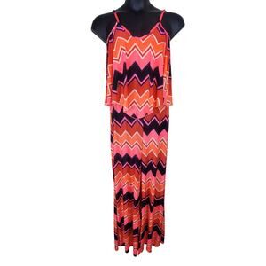 RUE 21  Flowy Chevron Print Tiered Jumpsuit